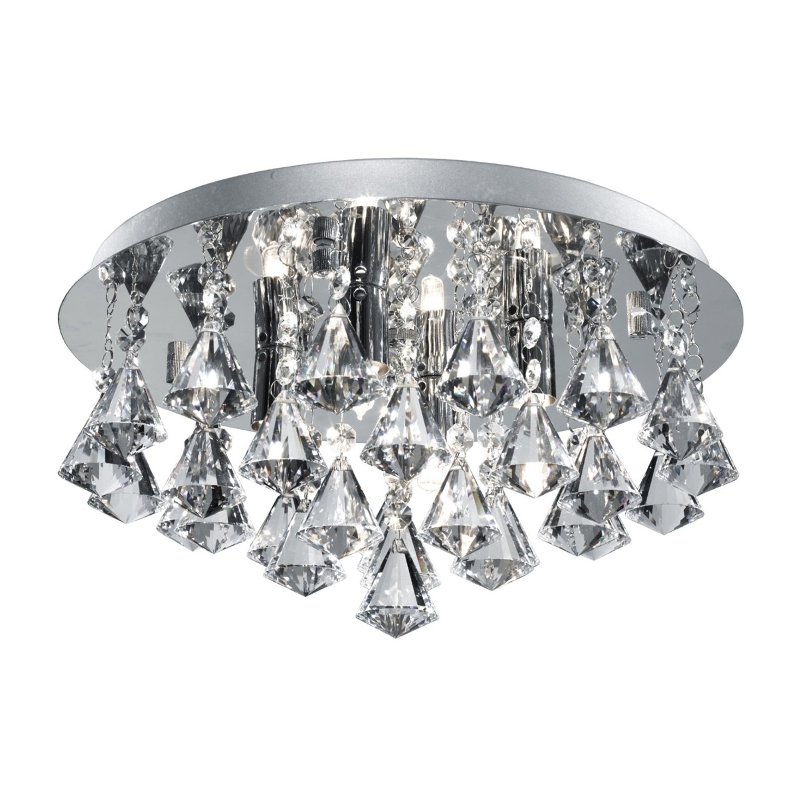 Stropna svetilka Hanna, kristalni diamant 35cm krom