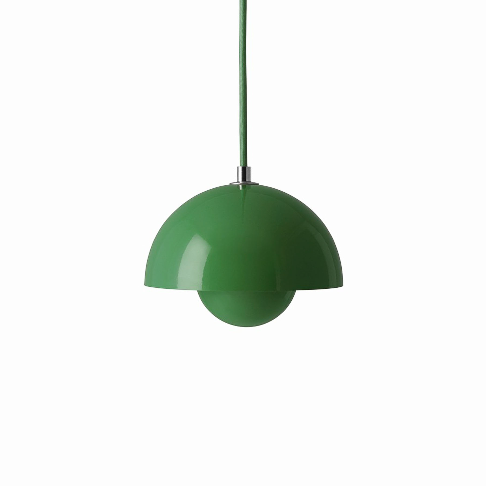 &Tradiční závěsné světlo Flowerpot VP10, Ø 16 cm, signální zelená
