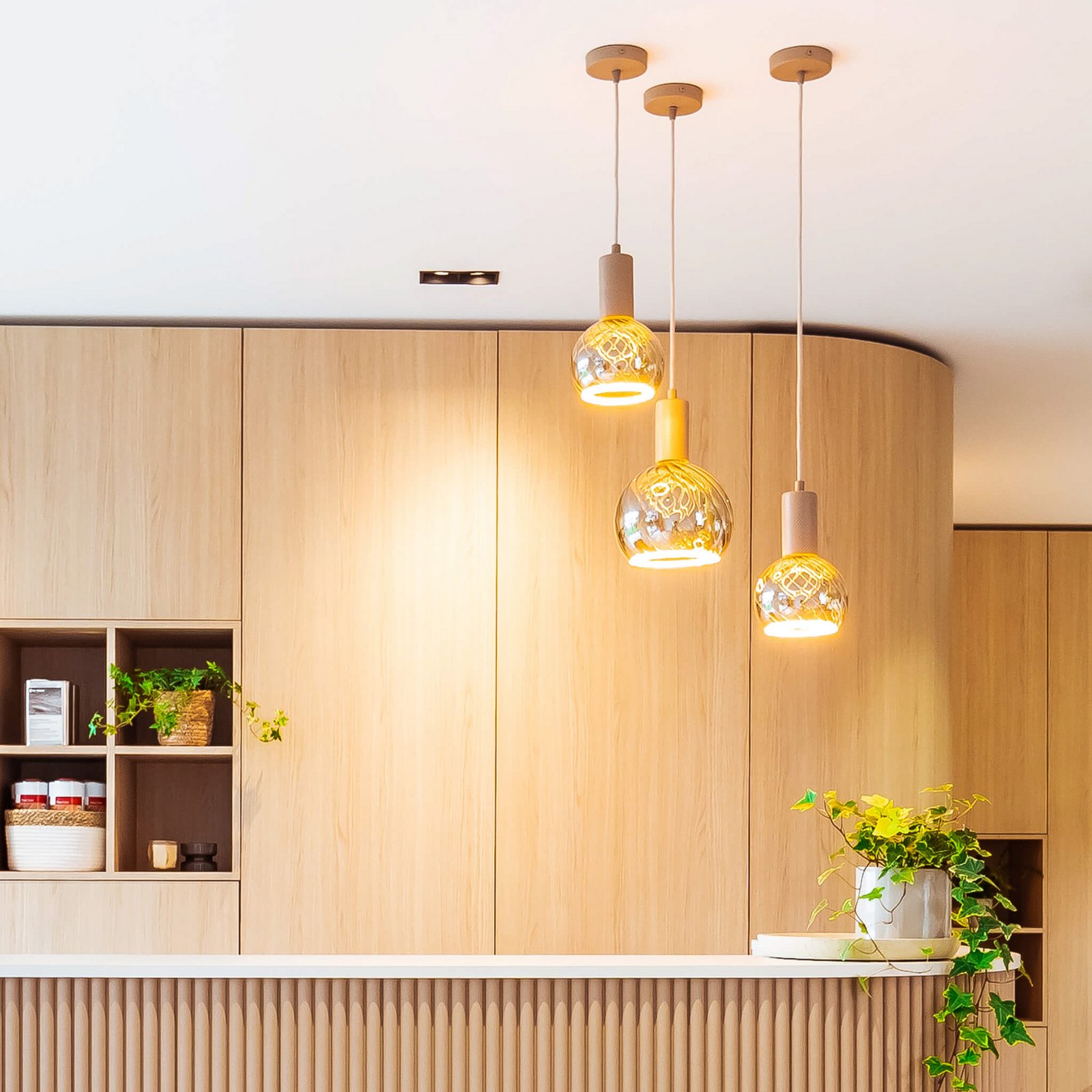 SEGULA Lampada a sospensione Flow, rovere oliato, E27