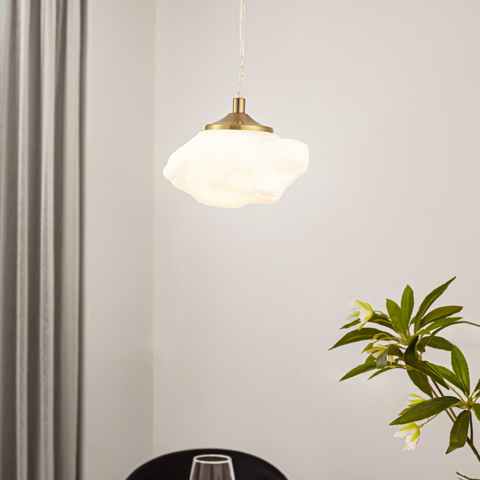 Piatra Lustră Pendul Opal/Alamă - Lindby