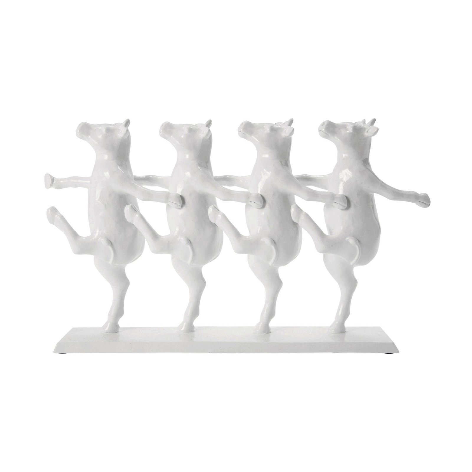 KARE Vaca Dançante, estatueta decorativa, branco, poliresina, altura 23 cm