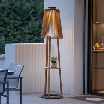 Solcellsgolvlampa Tecka med sensor, teak