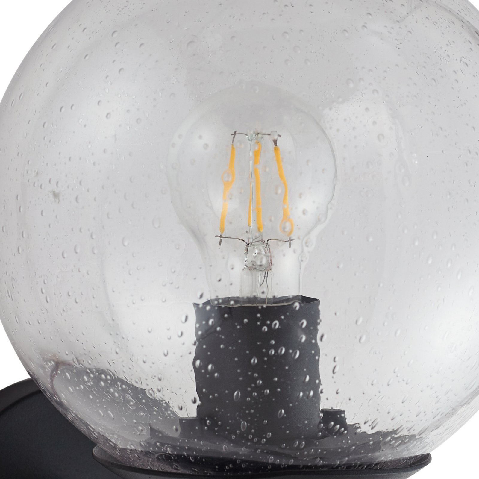 Lindby Dangan outdoor wall light, clear, glass, Ø 20 cm Lindby Dangan outdoor wall light, clear, glass, Ø 20 cm