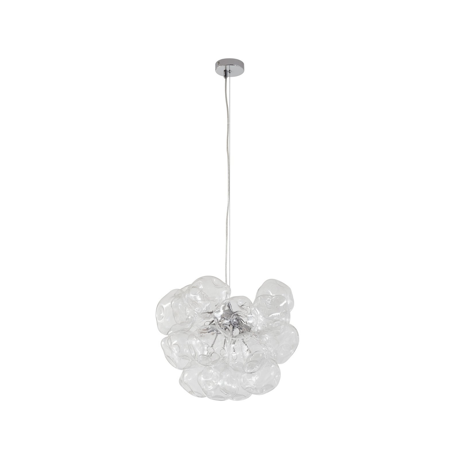 Lucande Diborah pendant light, clear, Ø 43 cm, glass, G9
