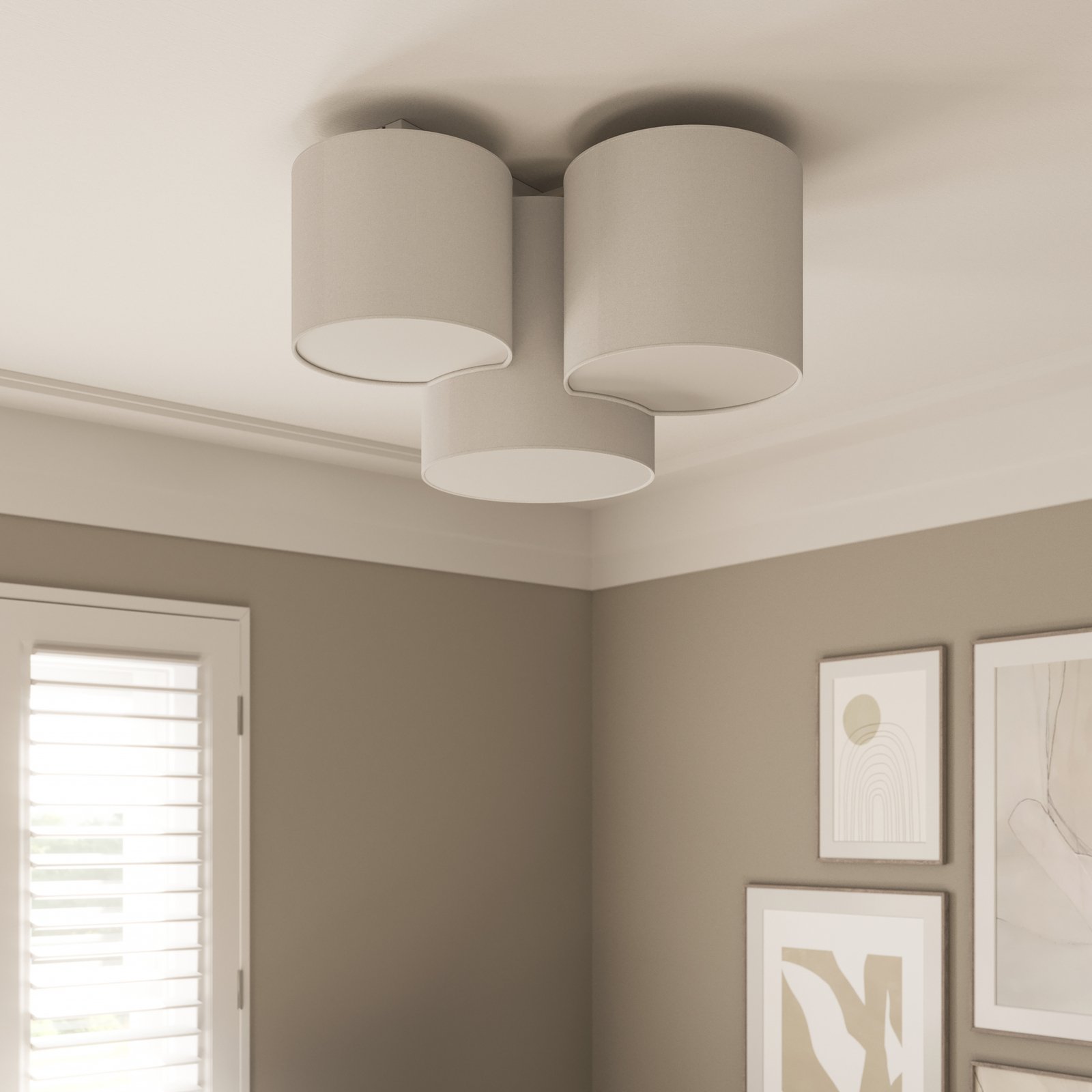 Mona ceiling light, 3-bulb, white
