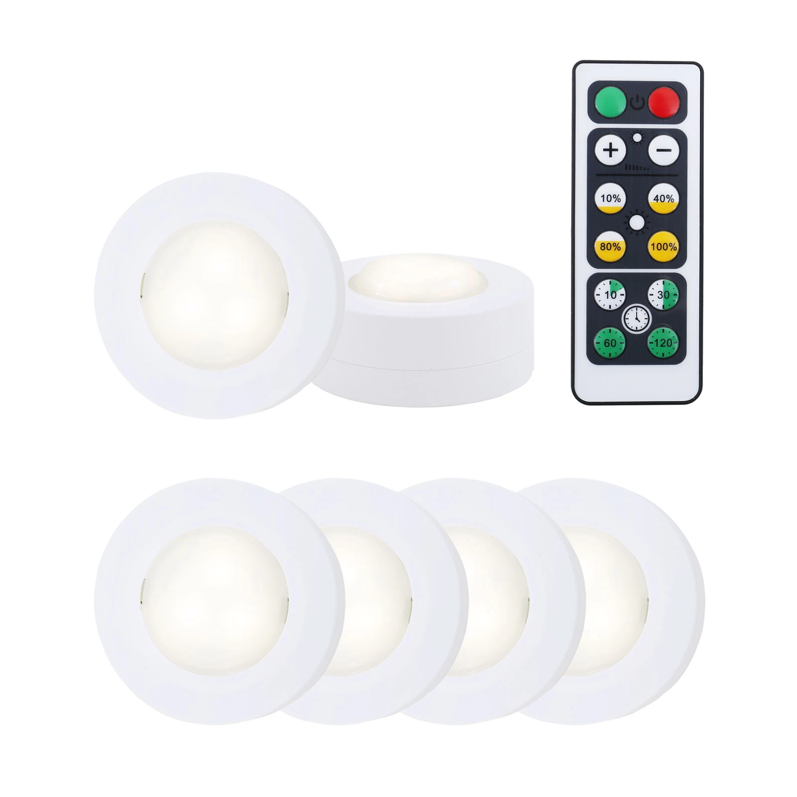 YWBL-WH LED-Unterschranklampe Set – 6 Lampen, Dimmbar, USB-Betrieb, Für Schränke, Vitrinen & Regale