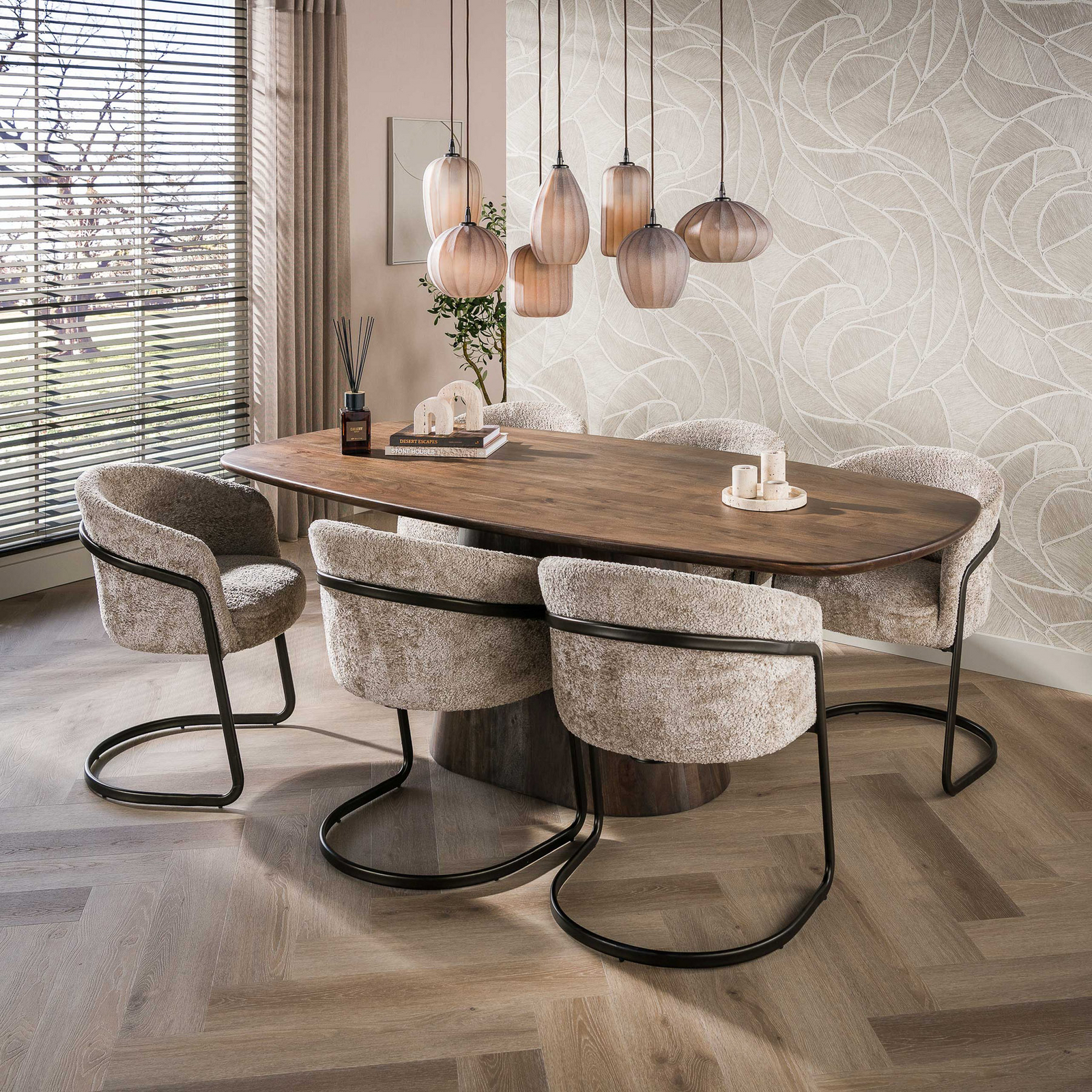 Pendelleuchte Altura, 7-flammig, 96 cm, braun, Glas, E27 Pendelleuchte Altura, 7-flammig, 96 cm, braun, Glas, E27