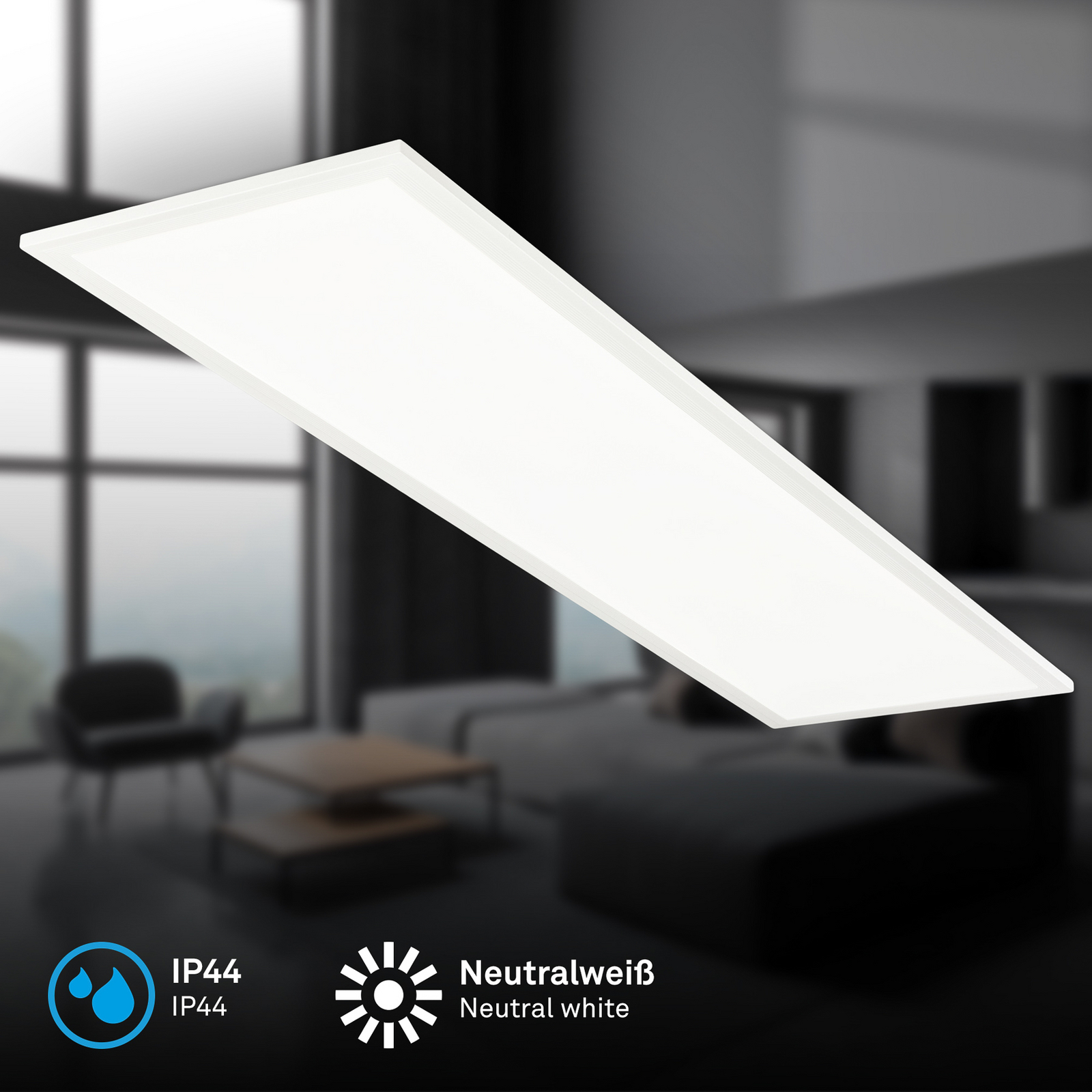 Panneau LED Simple 100 x 25 cm, blanc, ultraplat, IP44, 4000 K