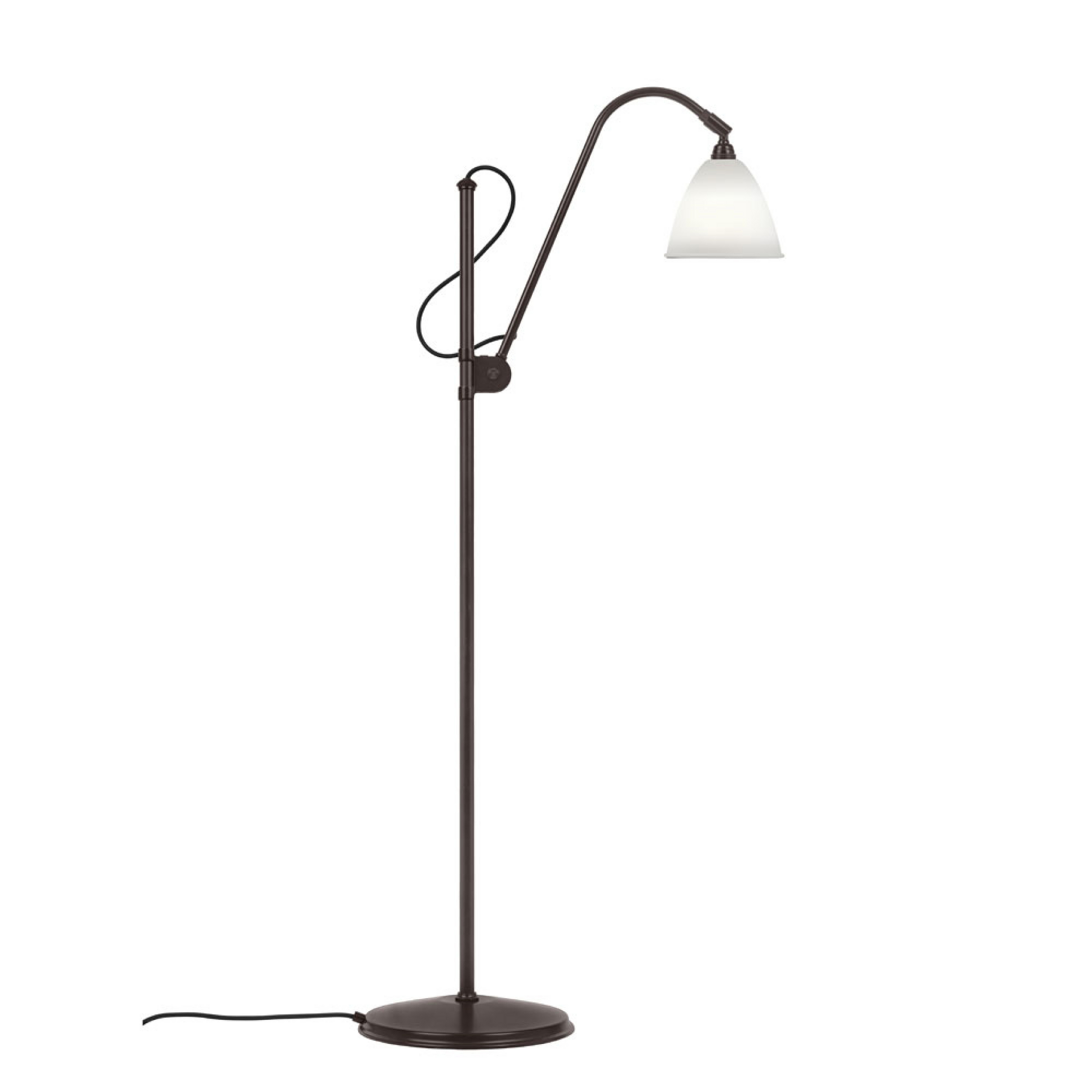 Bestlite BL3 Lampadaire Ø16 Laiton Noir/Porcelaine - GUBI