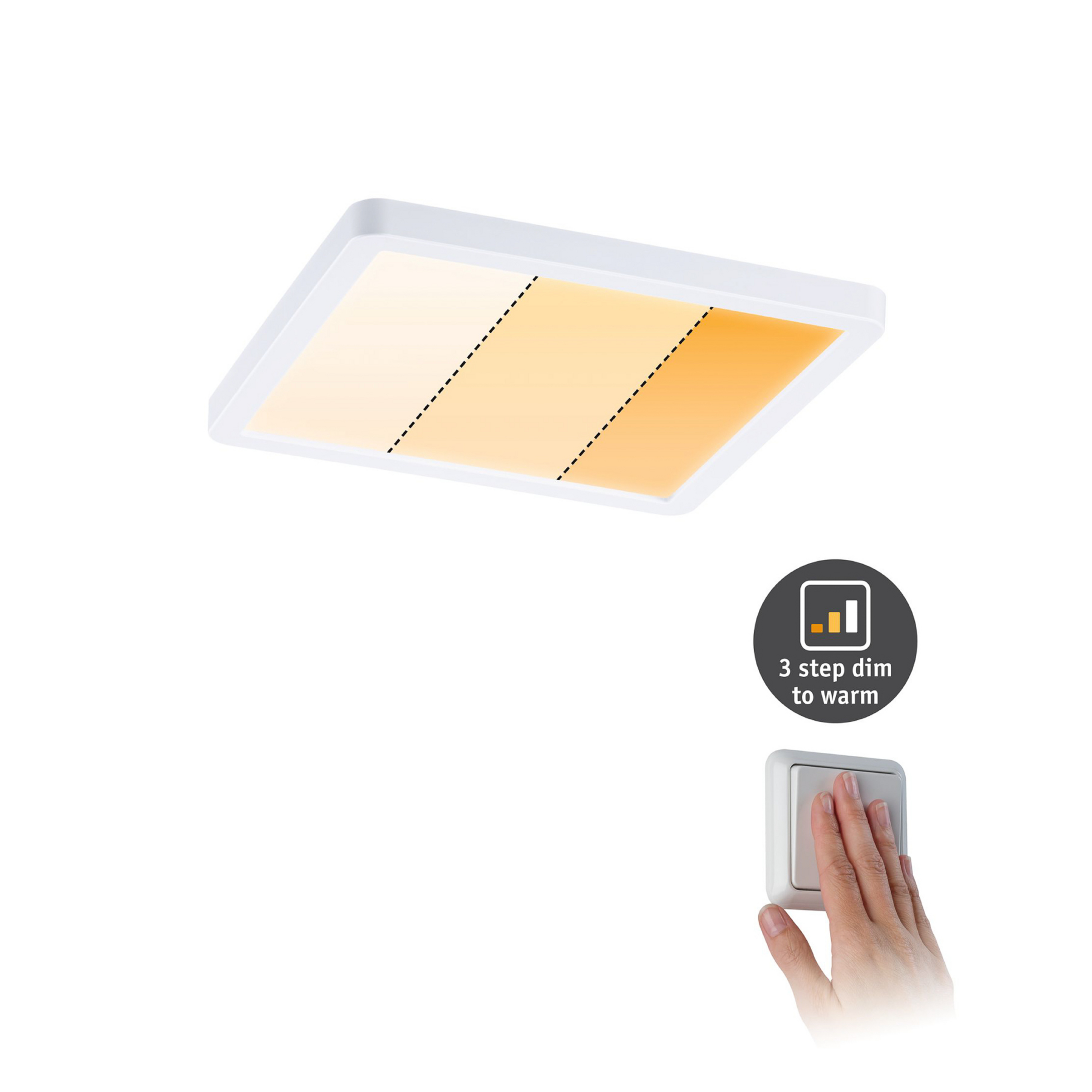Paulmann Panneau LED Areo dim-to-warm angulaire blanc