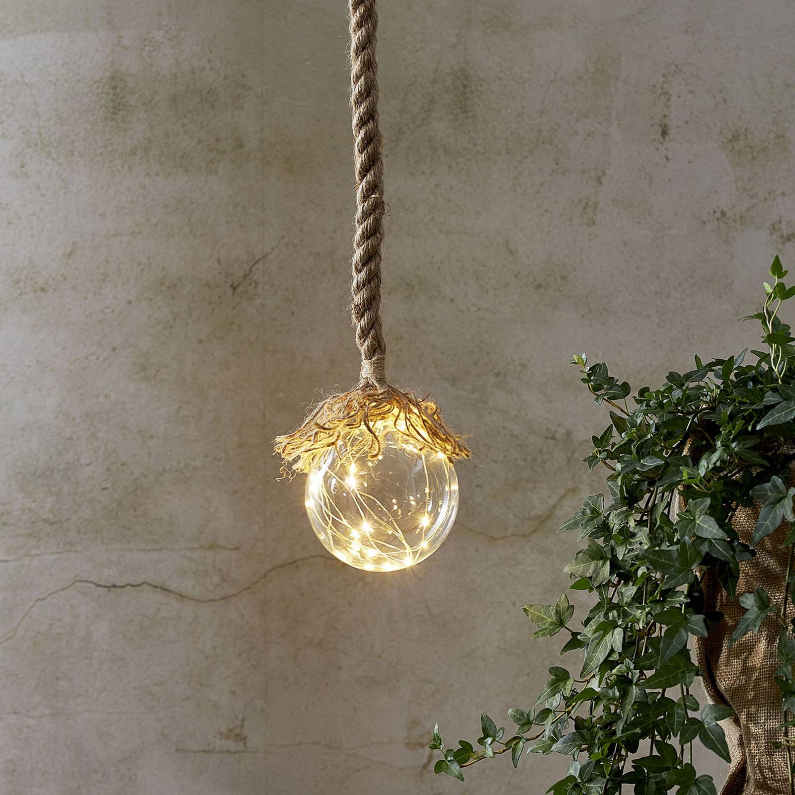 Jutta LED-dekorationslampe, glaskugle, Ø 10 cm