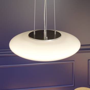 LED-opalglass-pendellampe Gunda i hvitt