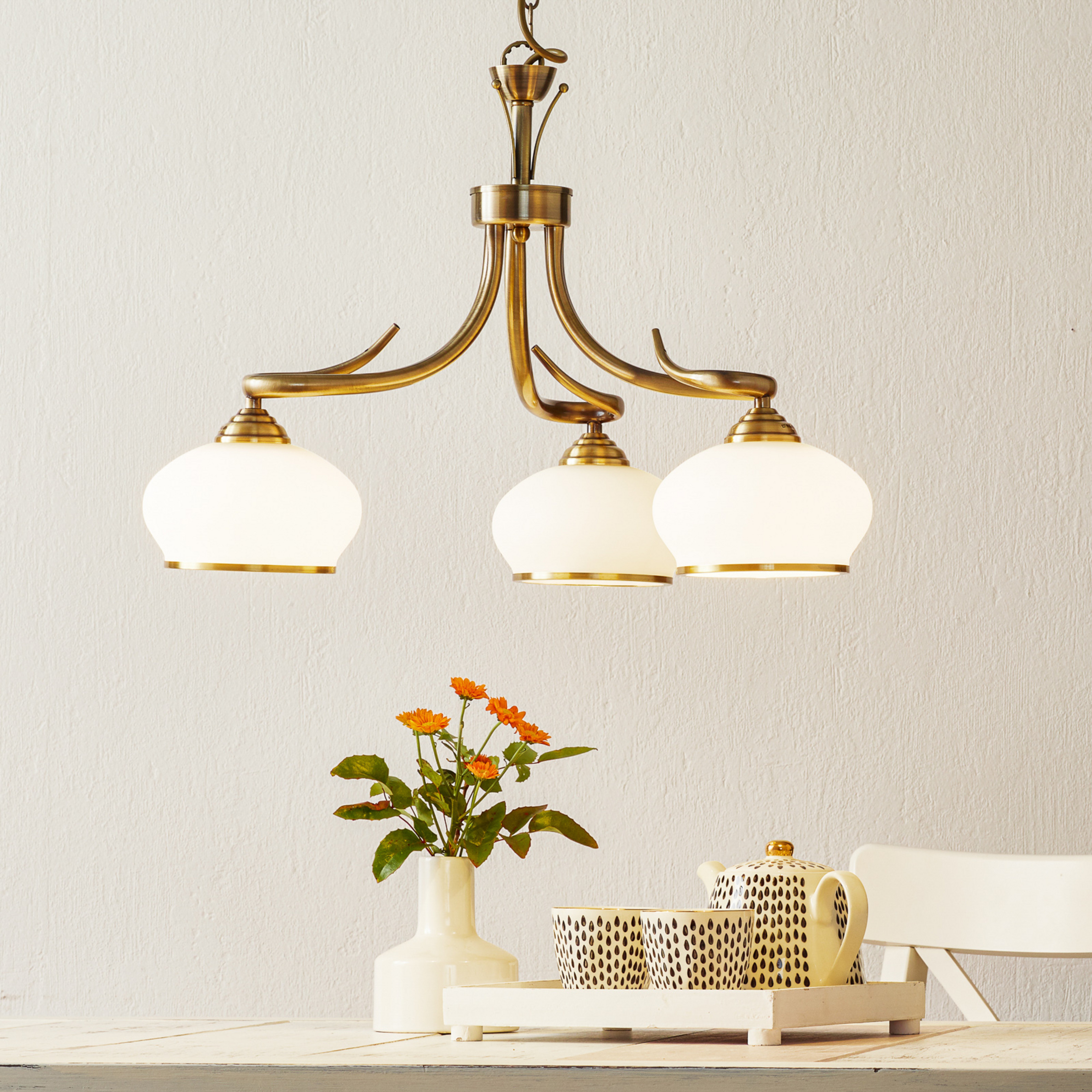 Hermosa lámpara colgante Elvira, 3 luces