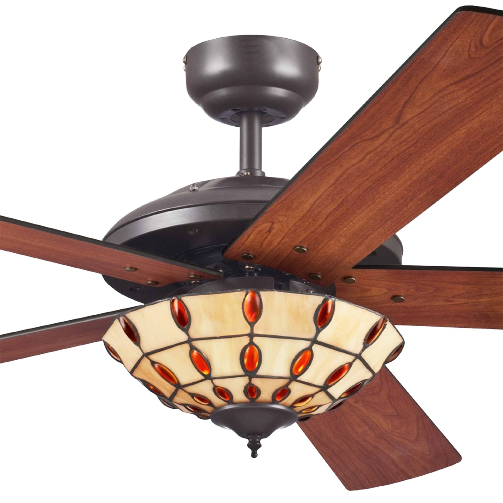 Ventilateur de plafond Comet T avec luminaire Tiffany - Westinghouse Ventilateur de plafond Comet T avec luminaire Tiffany - Westinghouse