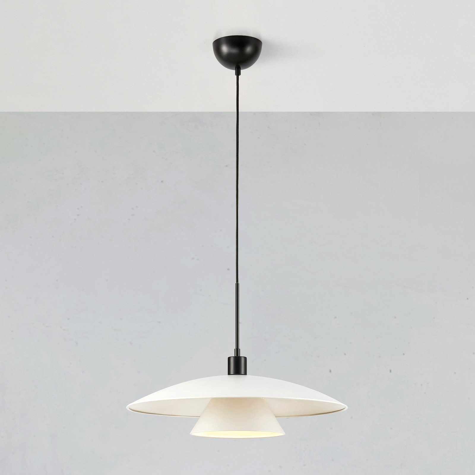 Millinge pendant light, metal lampshade, black