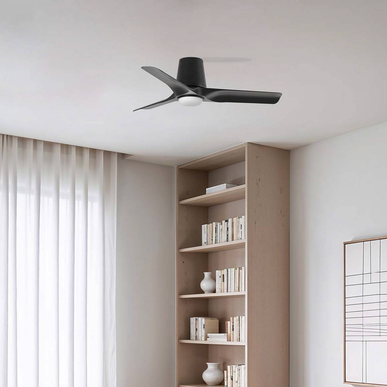 LED-Deckenventilator Hey, schwarz, DC, leise, Ø 90 cm, CCT günstig online kaufen