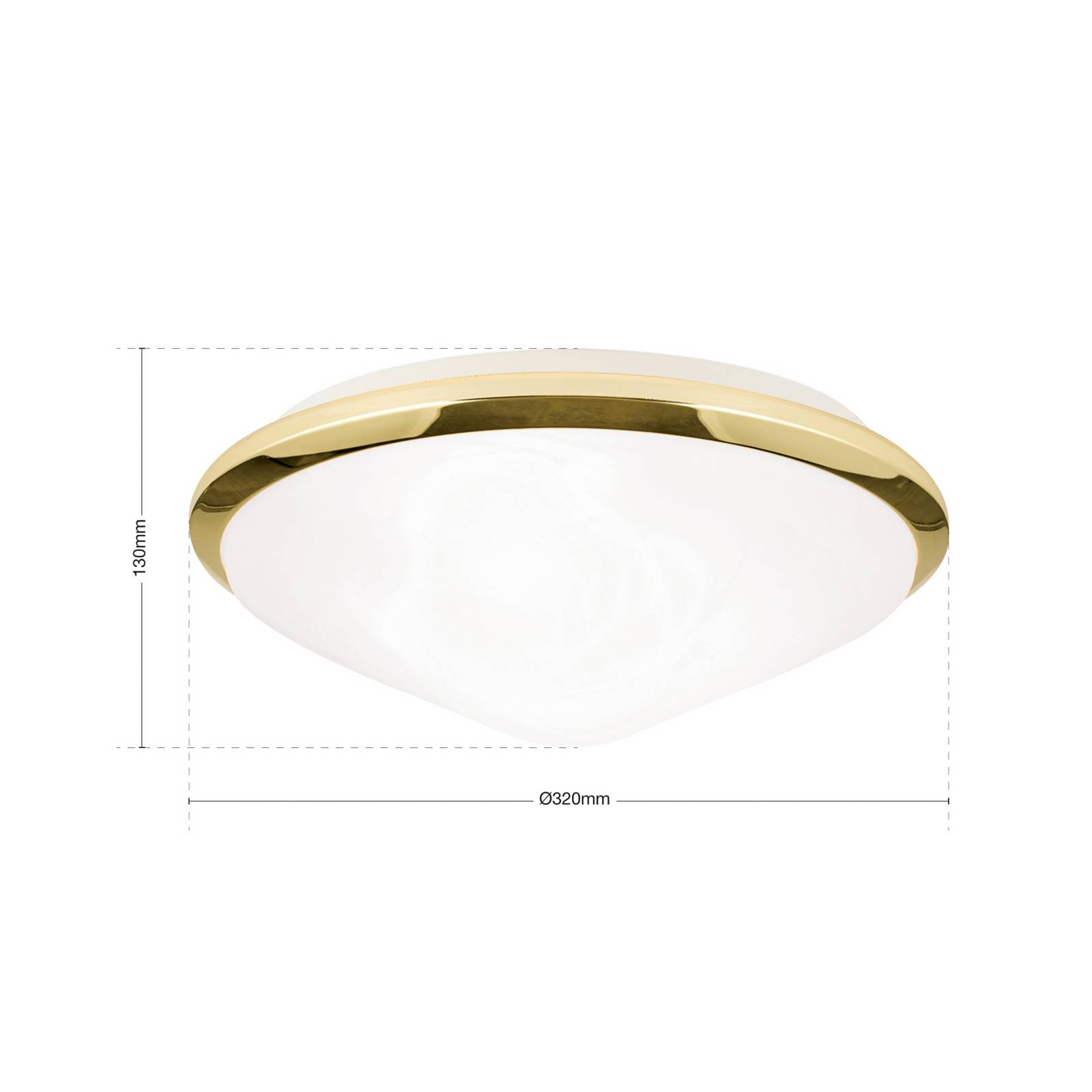 Piękna lampa sufitowa Corella mosiądz 32 cm