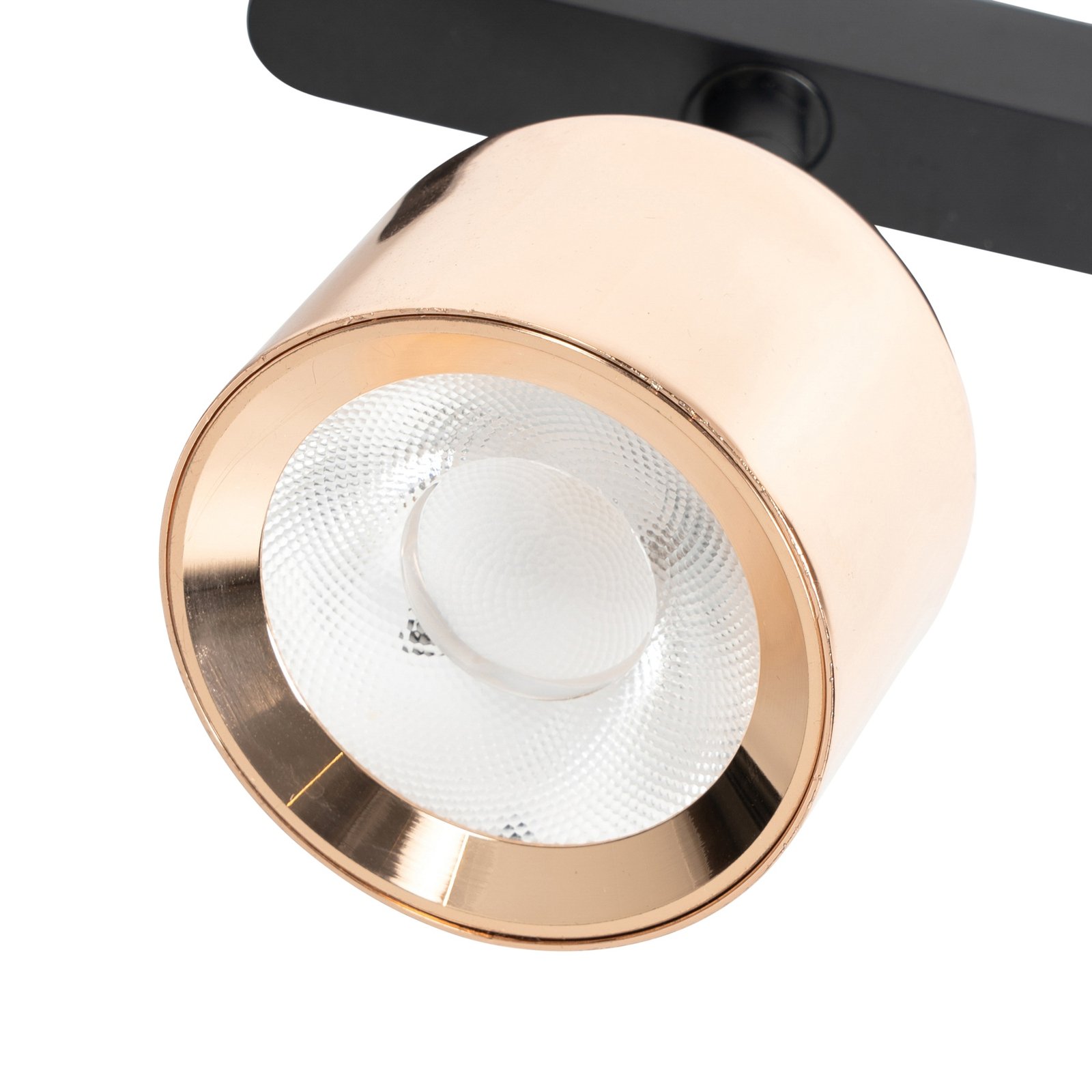 Lindby LED reflektor 48 V Lumaro, růžové zlato, Ø 8,2 cm, hliník