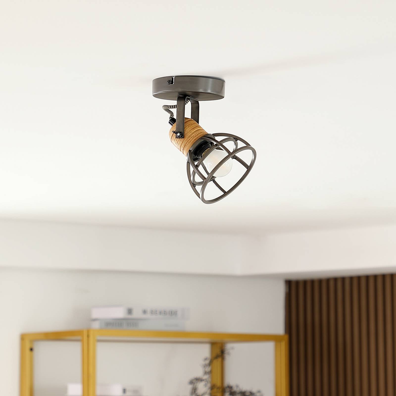 Lindby Arinthea Deckenstrahler, 1-flg., schwarz, Stahl, E14