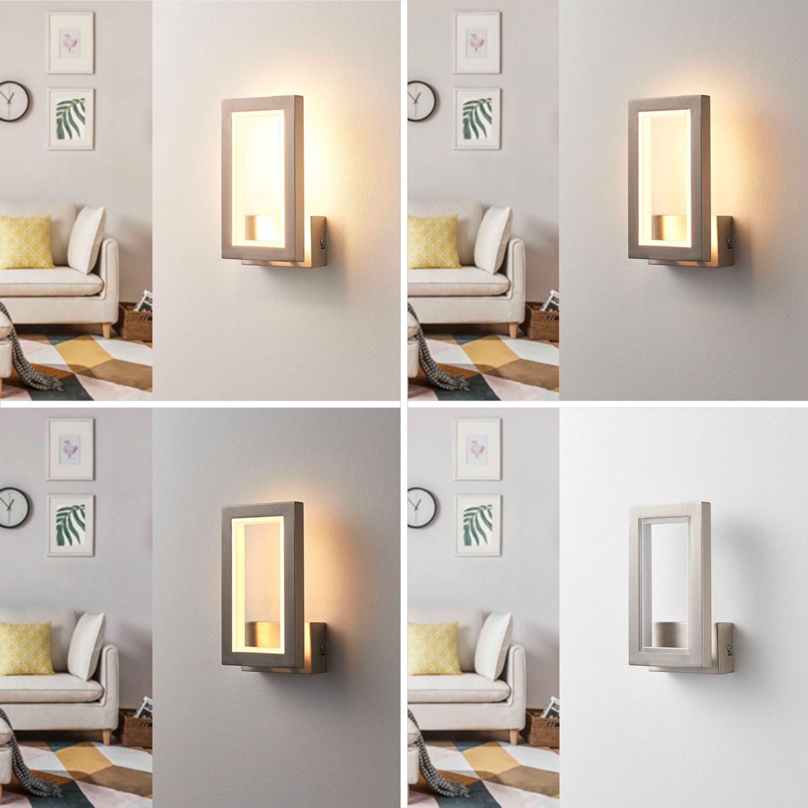 Heriba LED Wandleuchte Matt Nickel - Lucande