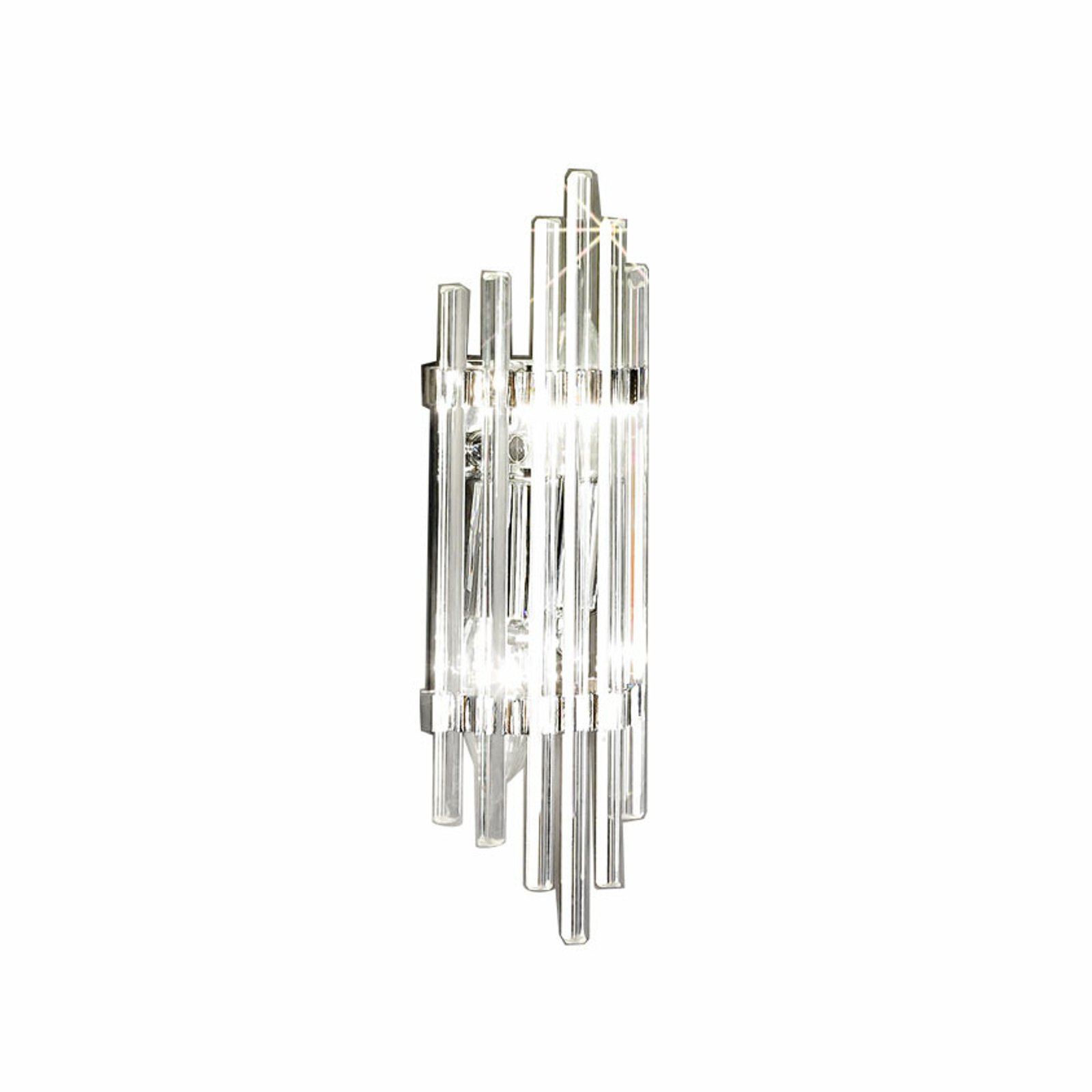 KOLARZ wall lamp Ontario, clear/chrome-coloured, height 31 cm, glass