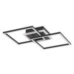 Lindby LED-Deckenlampe Fjardo, eckig, schwarz, CCT, Remote