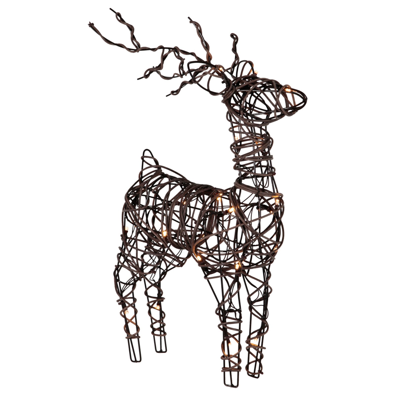 Bruine rattanlook - LED-buitendeco Deer
