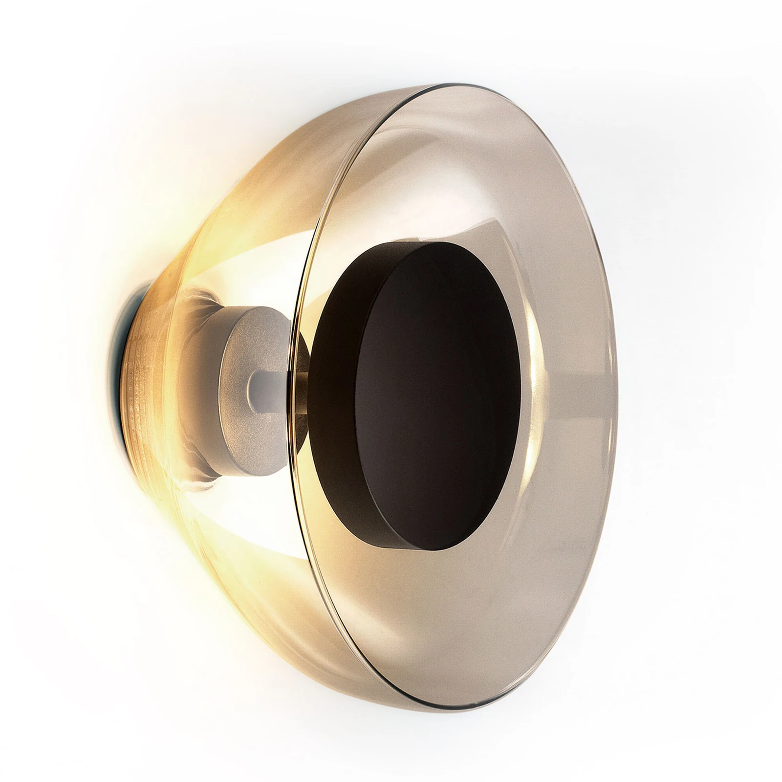 MARSET Aura LED seinavalgusti, Ø 18 cm, suitsuhall