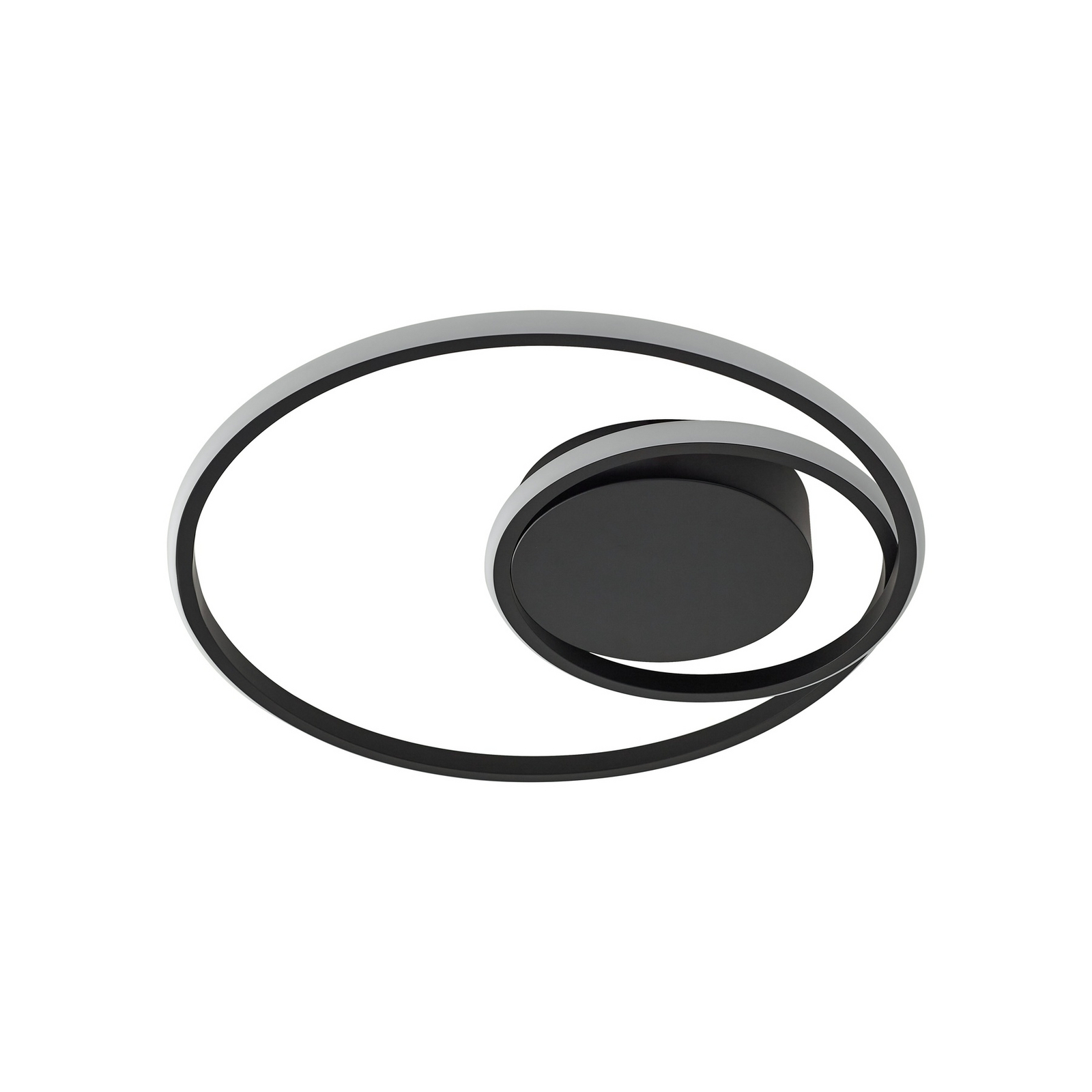Lindby LED plafonnier Kyron, noir, aluminium, intensité variable, Ø45cm