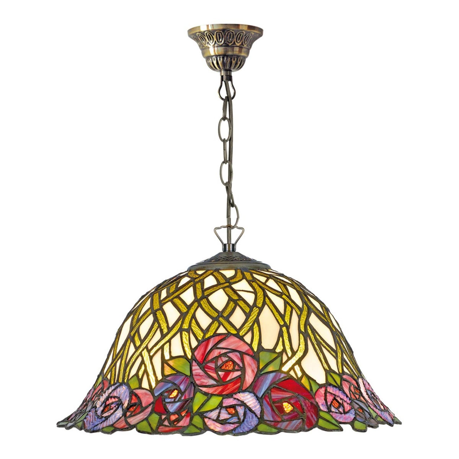Lampa wisząca Melika w stylu Tiffany, 1-punktowa