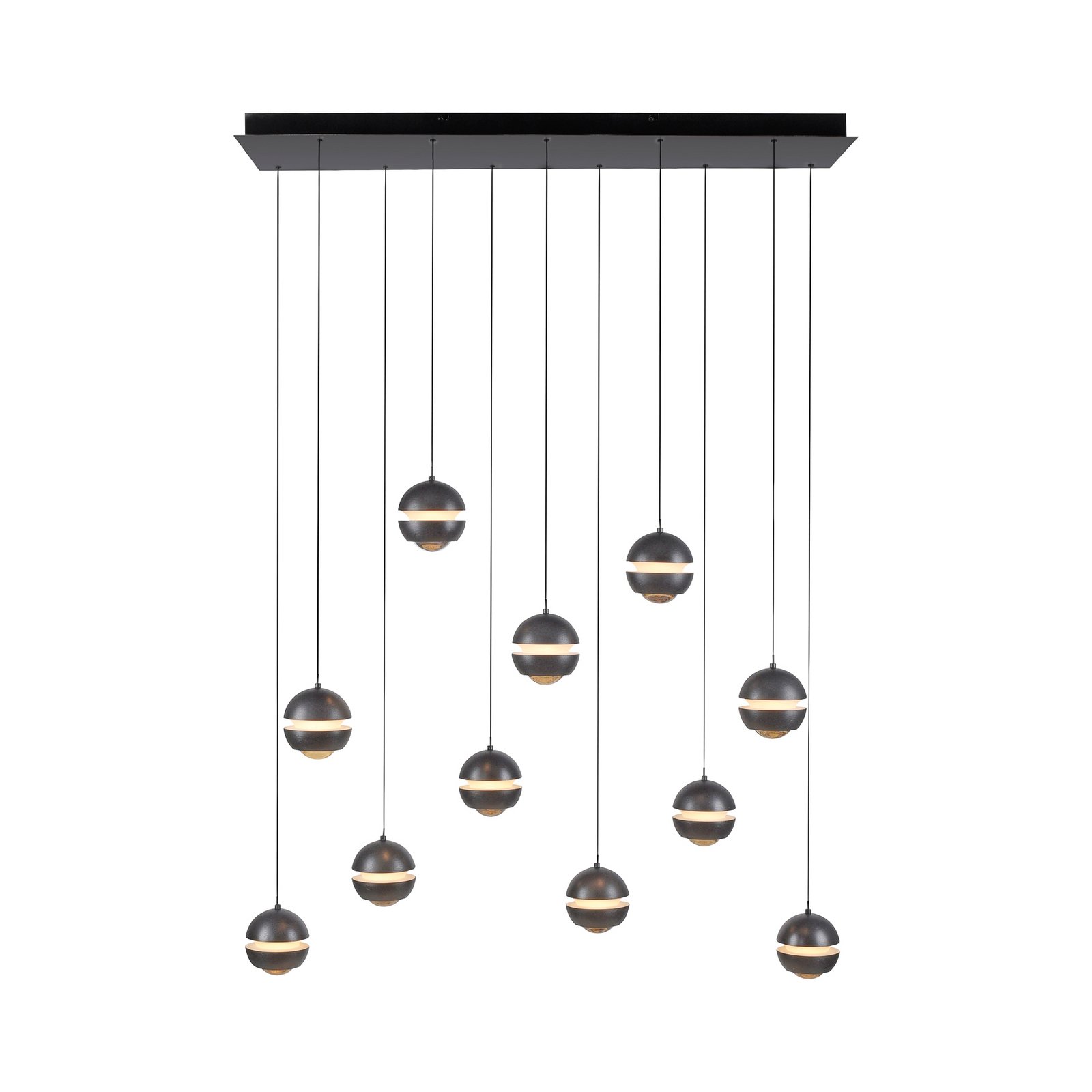 SCHÖNER WOHNEN LED hanglamp Lini zwart 11-lamps lang 3000K SCHÖNER WOHNEN LED hanglamp Lini zwart 11-lamps lang 3000K