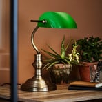 Lampe à poser Bankers, hauteur 25 cm vert