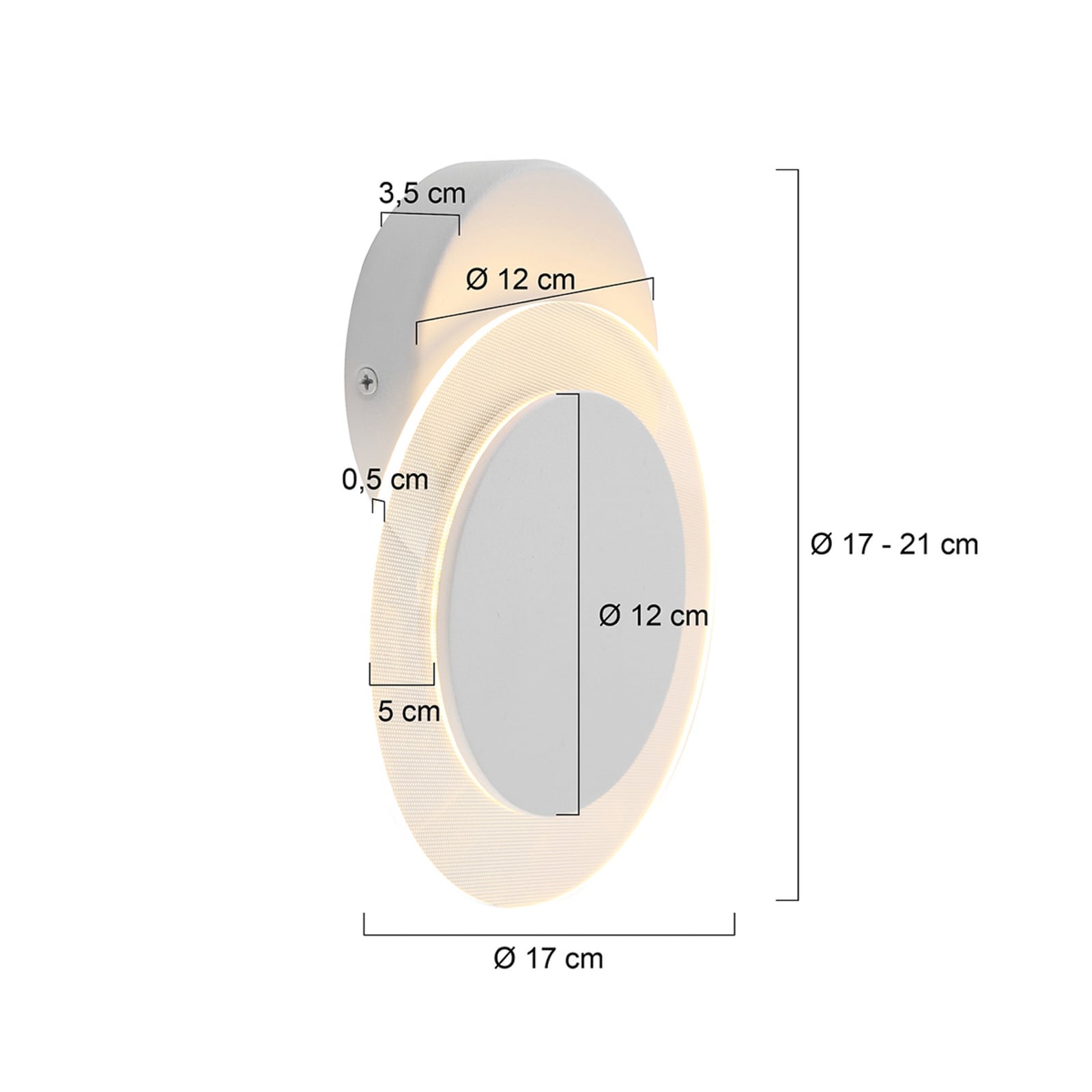 Aplique de pared LED Lido, blanco, metal, 2700 K