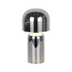 Lampada LED da tavolo ricaricabile Niko, color cromo, altezza 26 cm, metallo