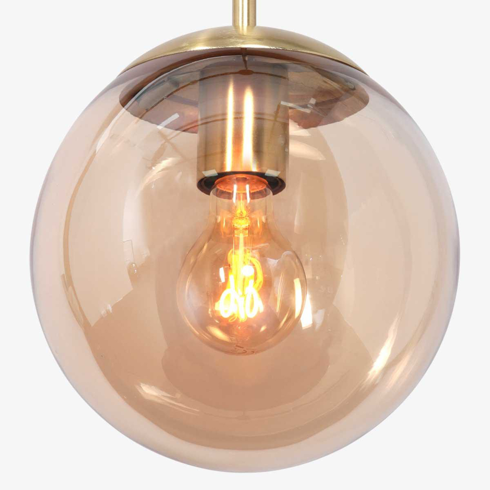 Suspension Bollique, laiton, Ø 30 cm, verre, 1 lampe, sphère