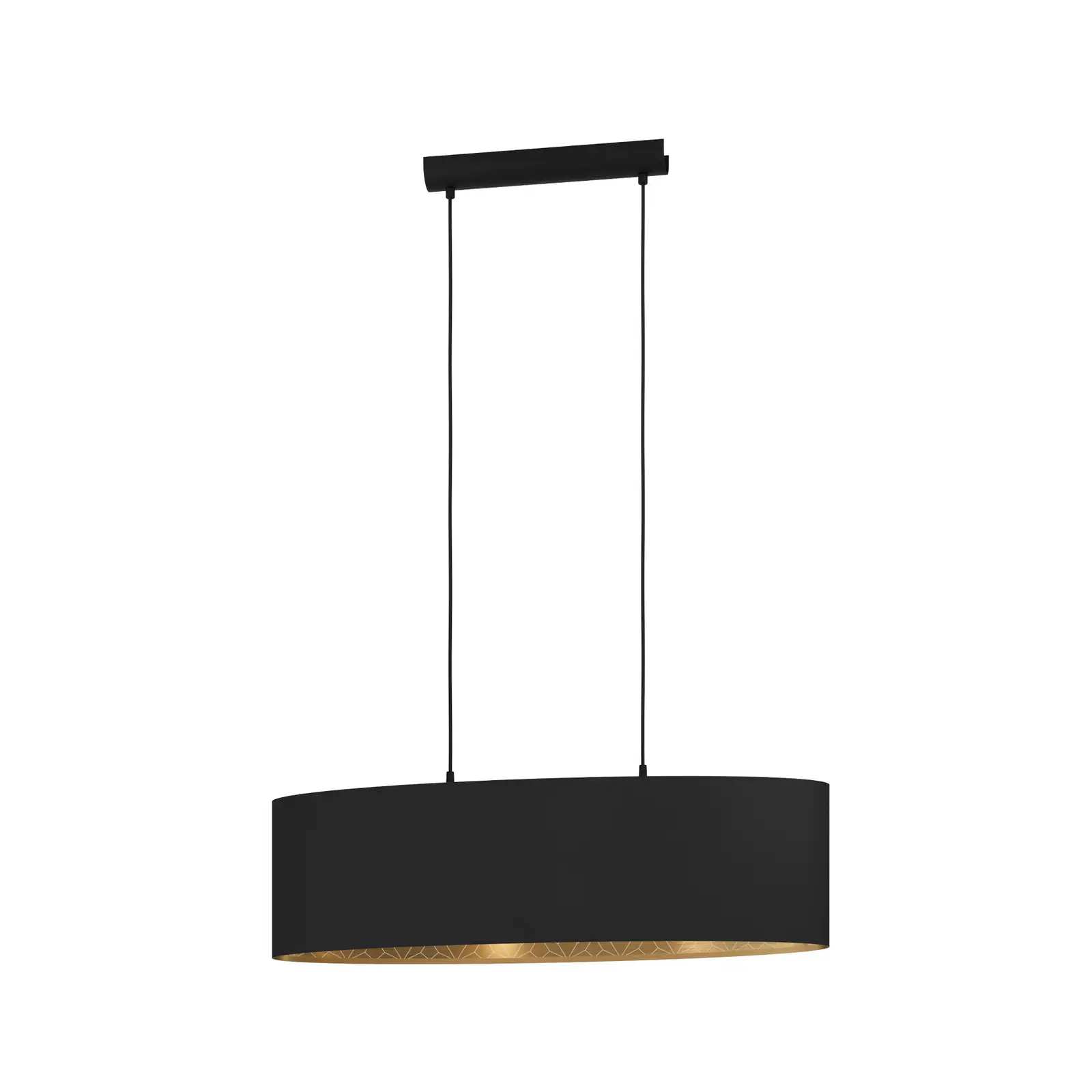 Hängeleuchte Zaragoza schwarz/gold 1-flammig oval | Lampenwelt.de