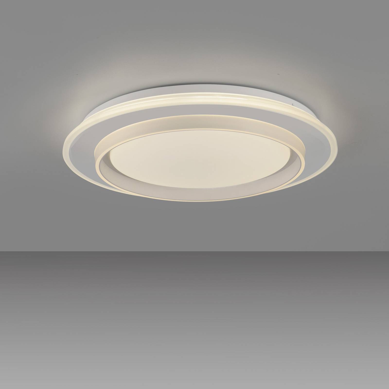 JUST LIGHT. lampa sufitowa LED Lago Ø 40 cm biała Pilot zdalnego sterowania