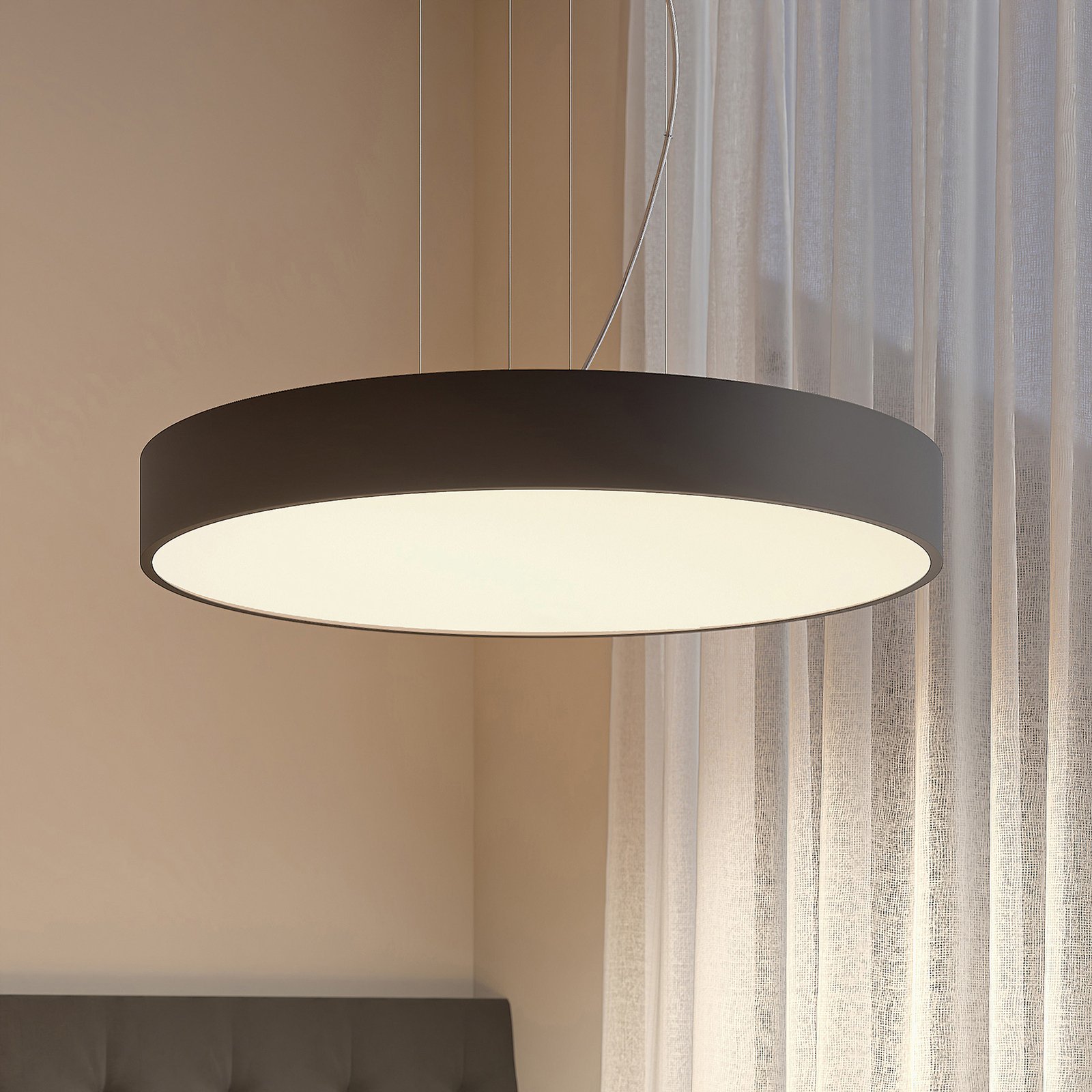 Arcchio Noabelle LED-hengelampe, svart, 80 cm