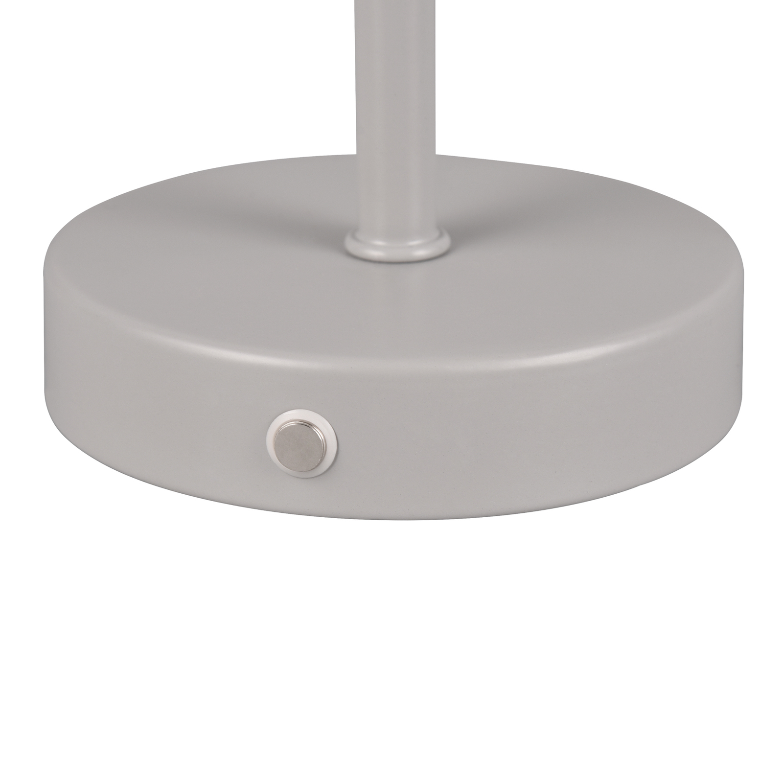 Lampe de table LED rechargeable Jeff, gris, hauteur 30 cm, métal