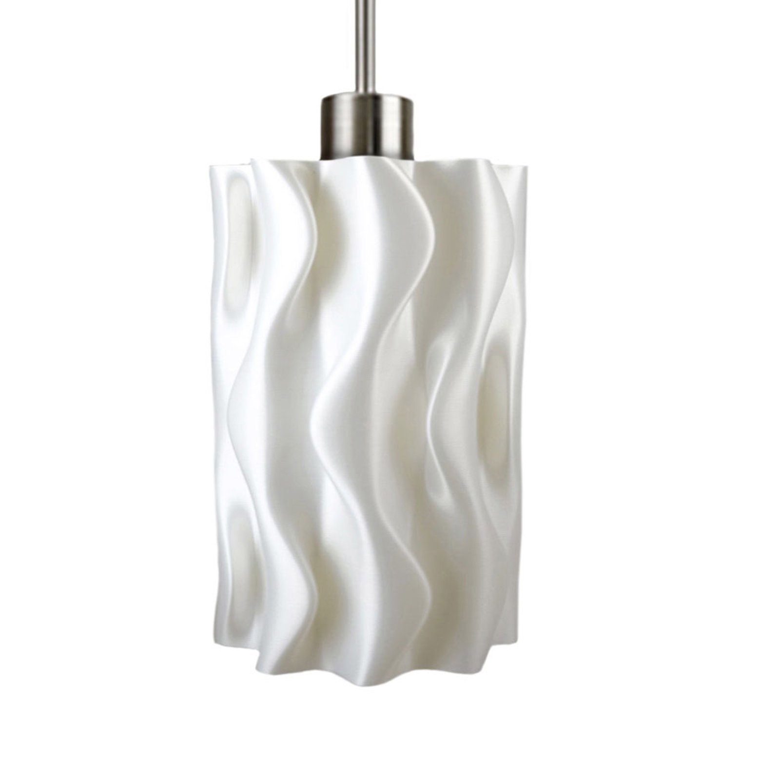 Lámpara colgante Amöbe, impresa en 3D, blanco