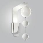 Bolero wall light, white mount, white balls
