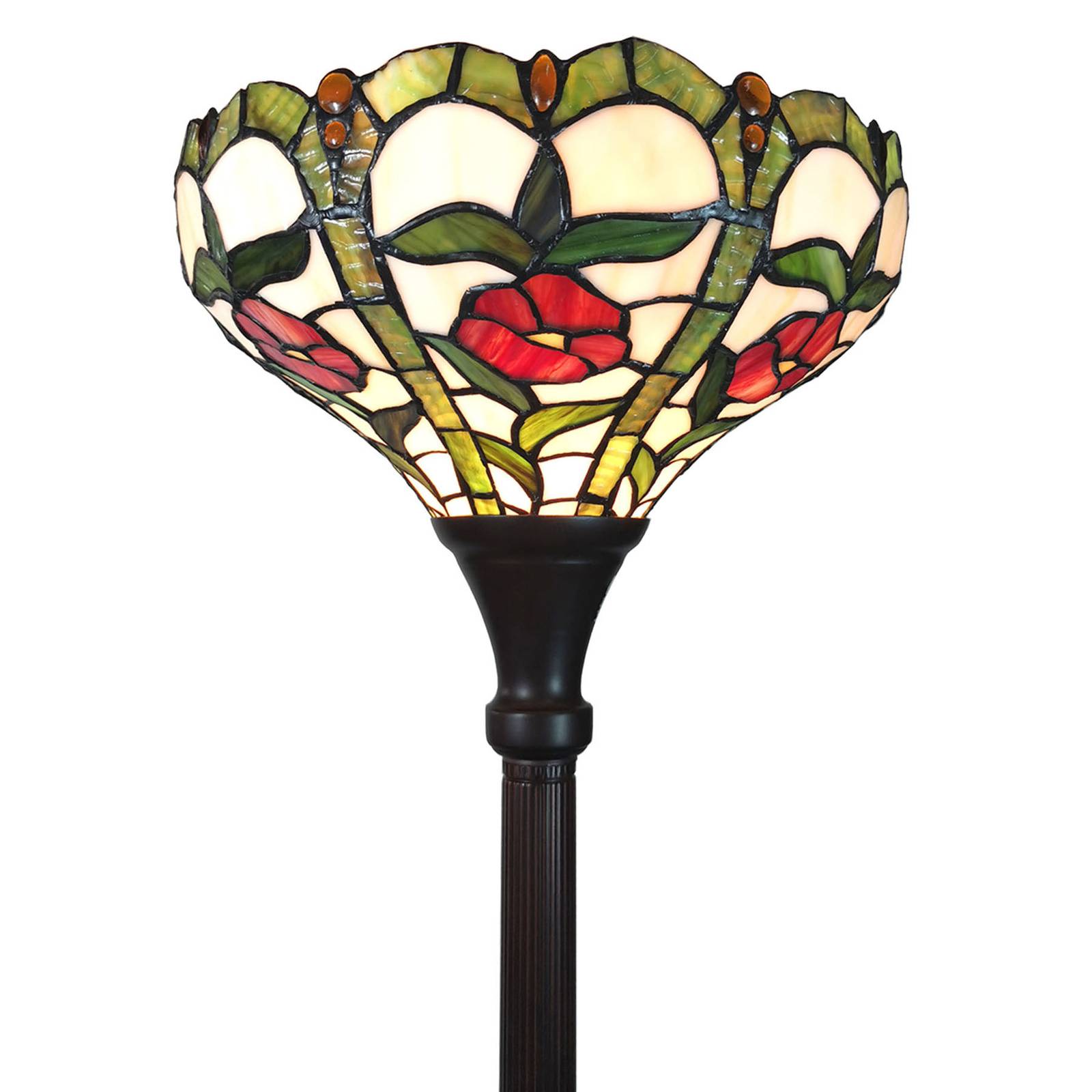 Lampadaire 6025 avec abat-jour en verre Tiffany