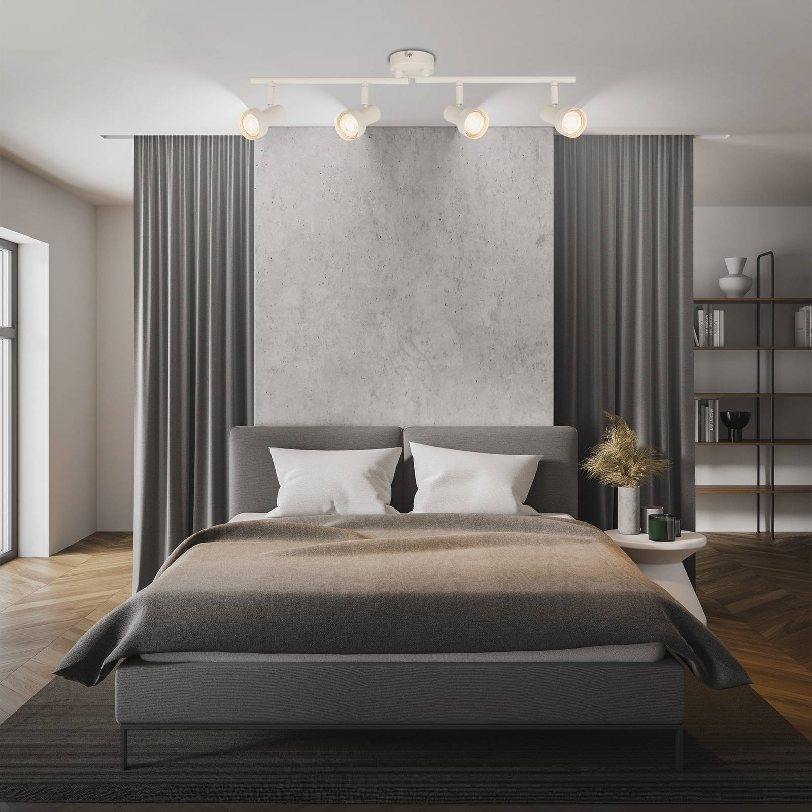 Deckenstrahler Tapp, weiß, Länge 61 cm, 4-flg., Metall, GU10 günstig online kaufen