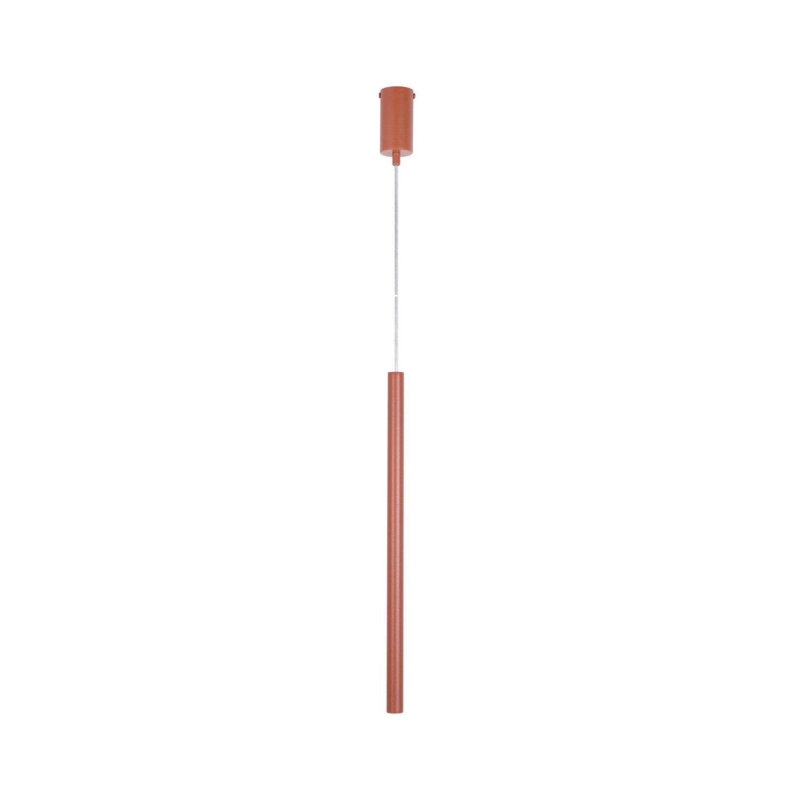 Hanglamp Sopel 1, baksteenrood, 1-lamp, staal, Ø 5 cm
