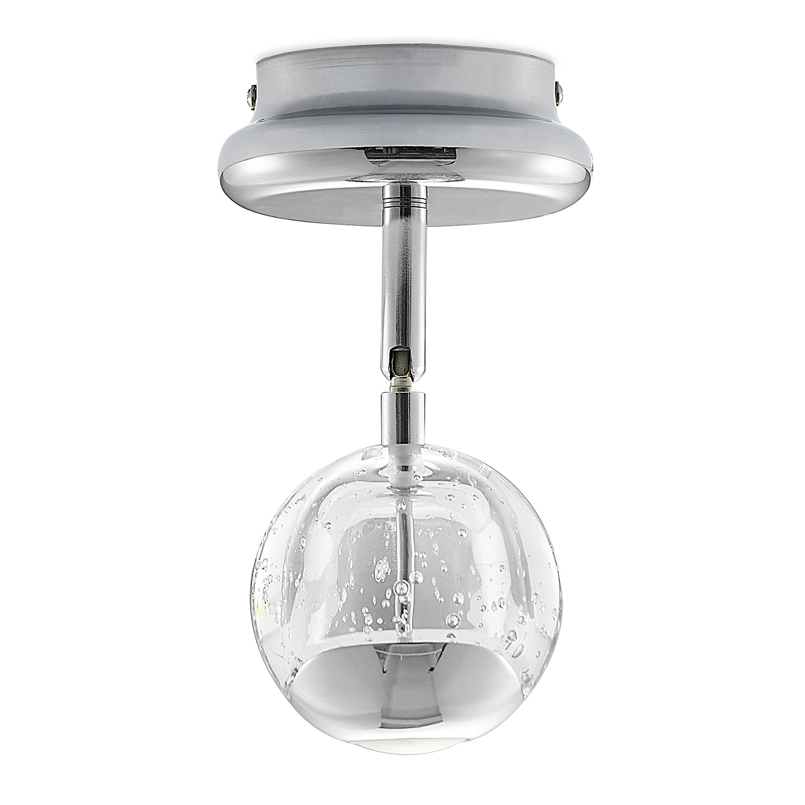 Lucande Kilio LED-Strahler mit Glasschirm, chrom