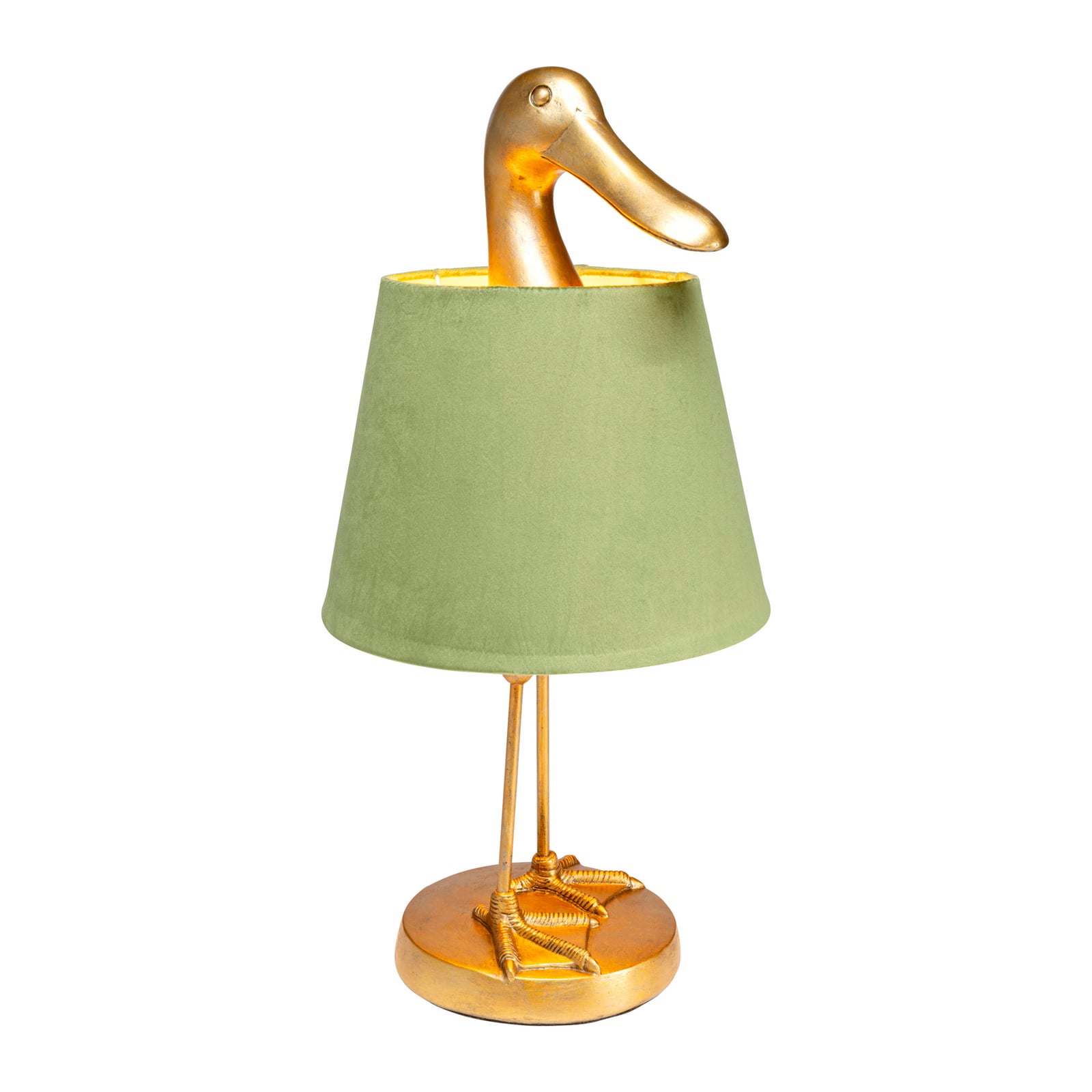 Kare stalo lempa „Duck“, žalia, linas, aukštis 61 cm, E27