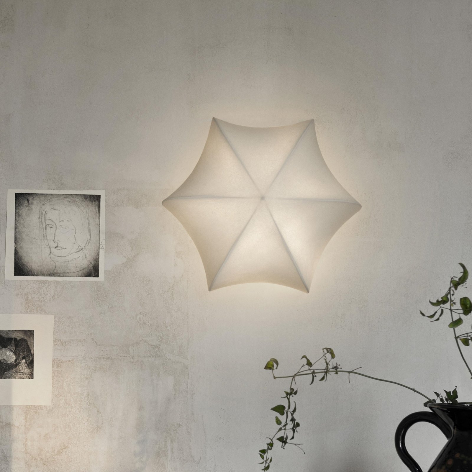 Poem Stropní Lampa/Nástěnné Svítidlo Ø60 White/Cashmere - Ferm Living