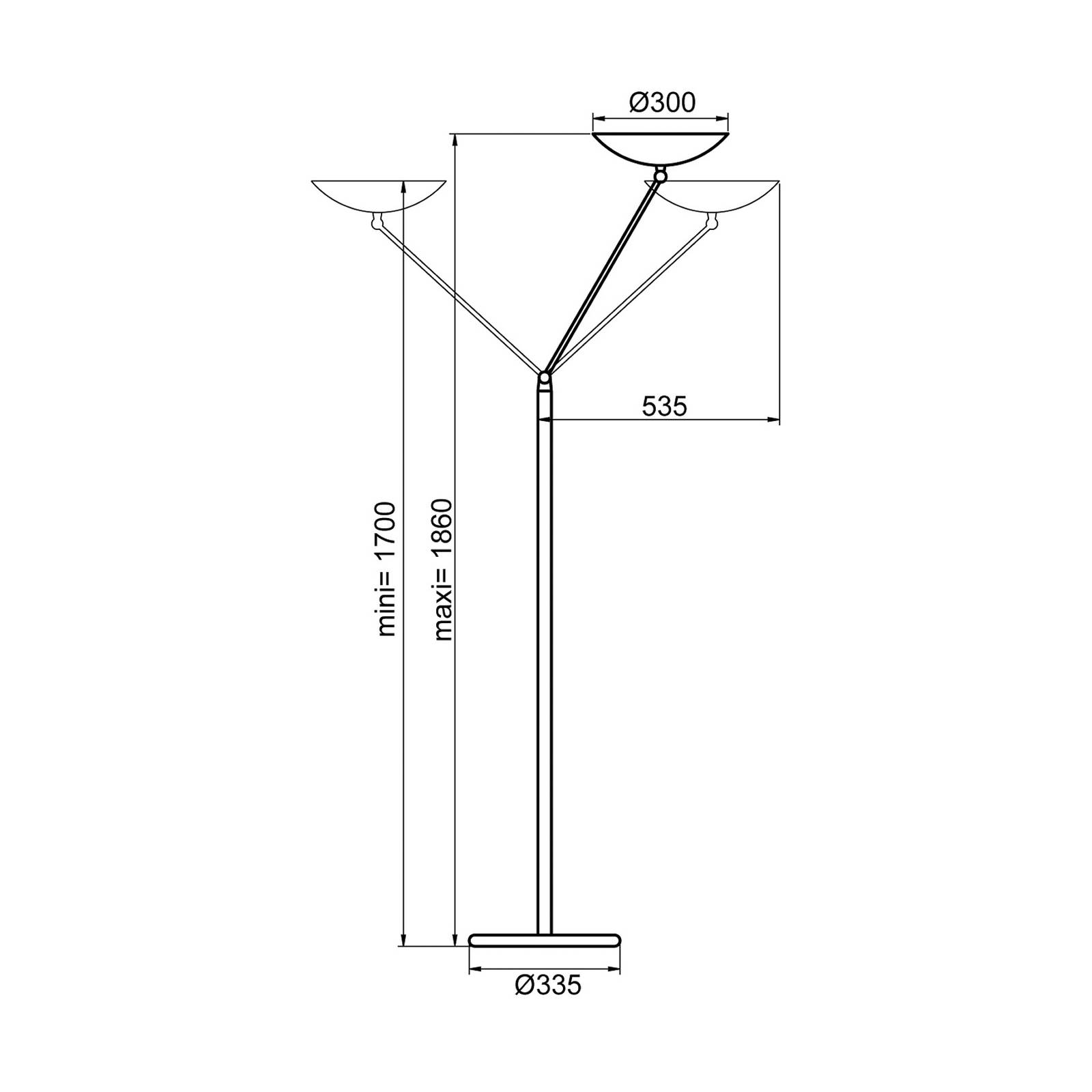 Lampa stojaca LED Lib V, srebrna