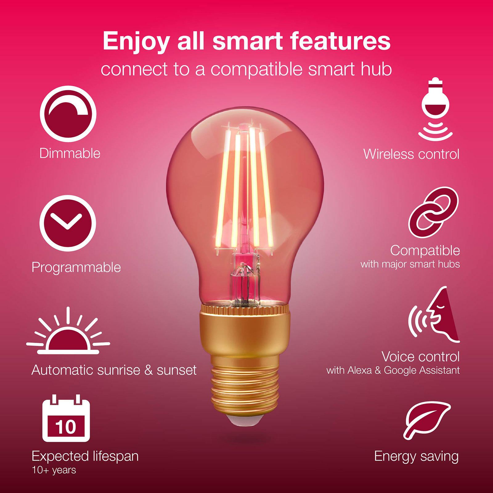 Innr 2 ampoules LED E27 4,2W Smart filament doré
