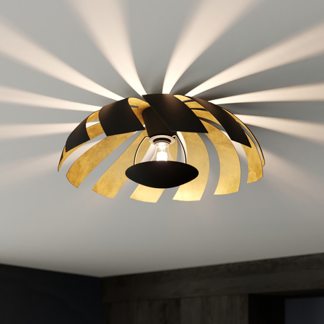 Lucande Archilleas taklampe, svart-gull